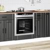VidaXL Oven Cabinet Lucca Black Engineered Wood, Oven Unit, Kitchen Oven Cabinet, Oven Base Unit, Unit 853758
