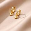 18K Gold-Plated Minimalist Heart Earrings for Women - Elegant Korean Design
