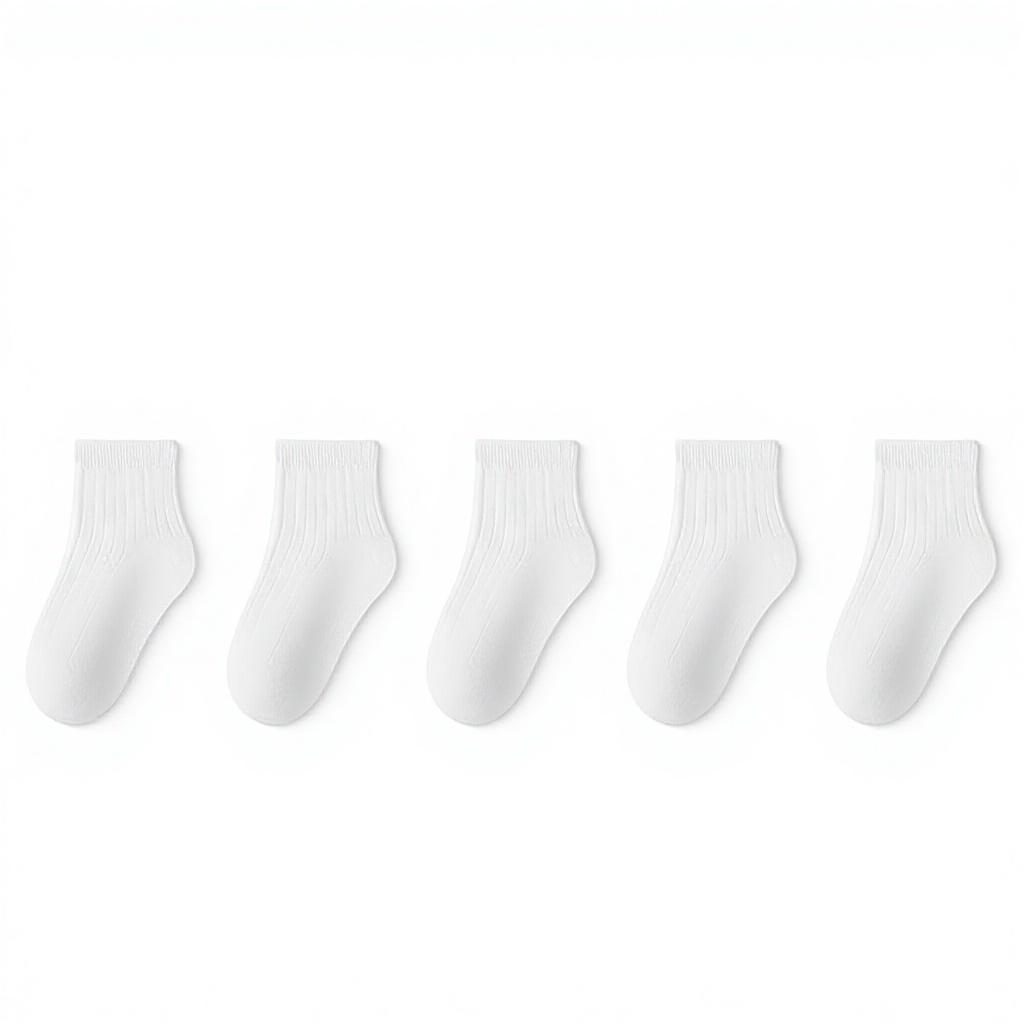 Children's Crew SocksCotton Anti-Bacterial Seamless Spring/Autumn Boys' Girls' School Sports Socks White Black Gray