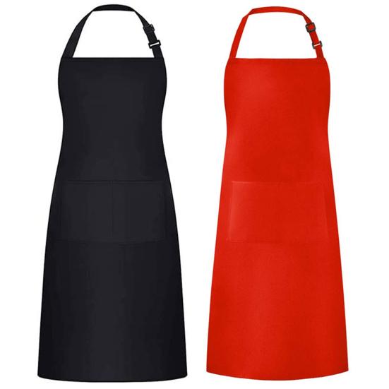 Delantal de cocina cómodo con hebilla ajustable, delantal de cocina fácil de limpiar de poliéster y algodón para hornear