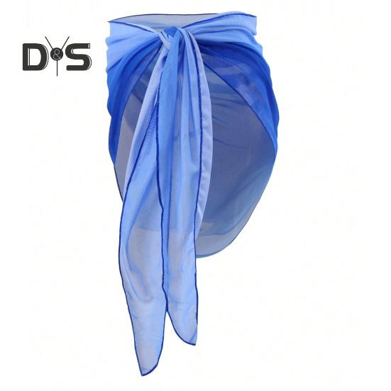 Beach Sheer Cover Up Skirt Gradient Color Chiffon Bikini Wrap Versatile Scarf Swimwear Shawl Sunscreen Cover Up