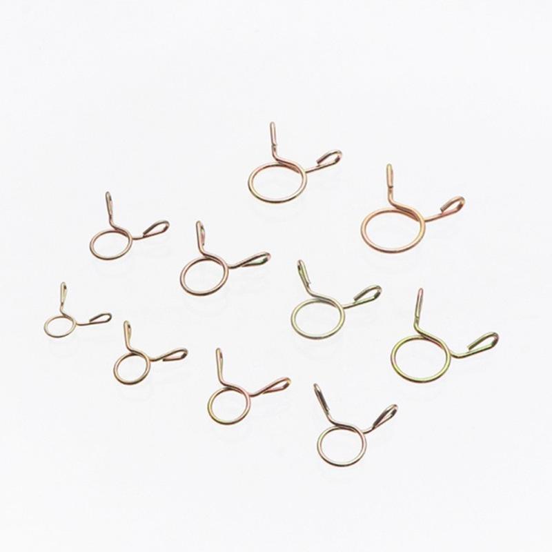 100Pcs Hose Clamp High Quality Zinc Plated Spring Clips Gear Hose Fuel Line Clamp For Boats ATVs Motorcycles With Storage Box