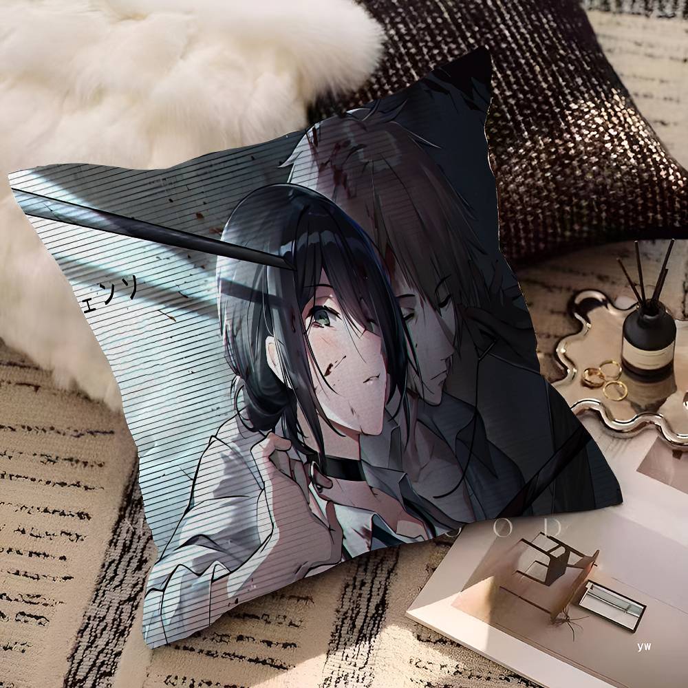C-Chainsaw Man Movie R-Reze Arc Maple Design Cushion Cover Happy Autumn Harvest Decor Holiday Decorati Pillow Cover