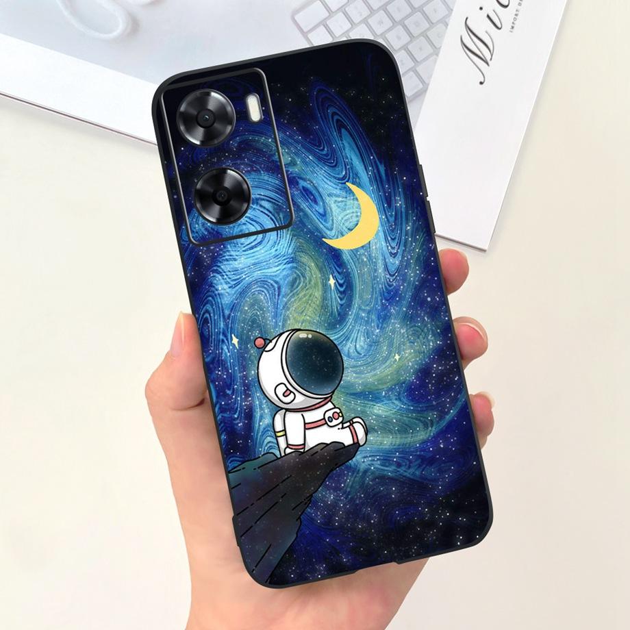 Für OPPO A57 4G CPH2387 Hülle Für OPPO A77 4G A77s A57s A57e Handyhülle Weiches Flüssigsilikon TPU Hülle Für OppoA57 Astronauten Tasche