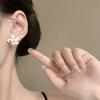 French retro white flower pearl stud earrings light luxury high temperament earrings niche design earrings new
