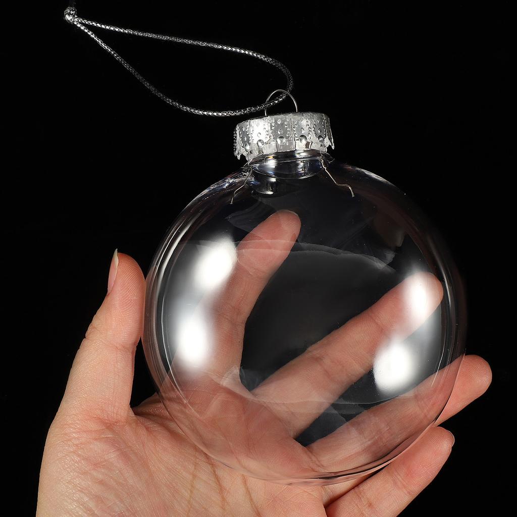 6Pcs Clear Fillable Ball Ornament Set for Christmas Tree Decorations DIY Crafts Holiday Party Favors Wedding Hanging Adornments