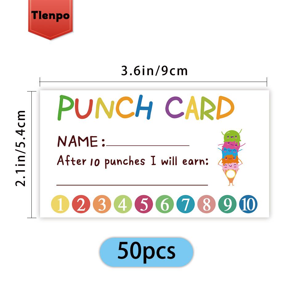 50 entzückende Stempelkarten 'Treue-Prämienkarten', 3,6 x 2 Zoll Lehrer, Verhaltens-Prämienkarten, Kleine Karten, Anreiz-Stempelkarten
