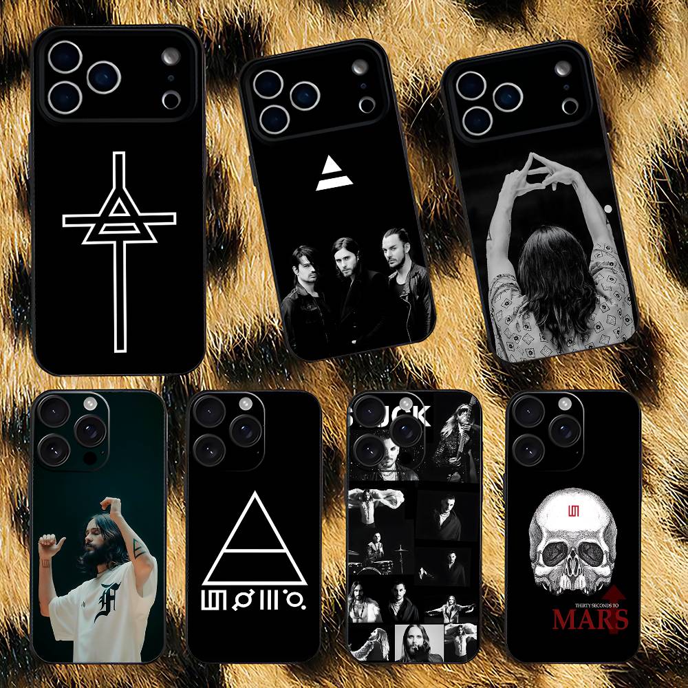 30 Second To Mars 30STM Phone Case For iPhone 17,16,15,14,13,12,11,Pro,XS,Max,XR,Plus,E,SE4,Mini Black Soft Cover