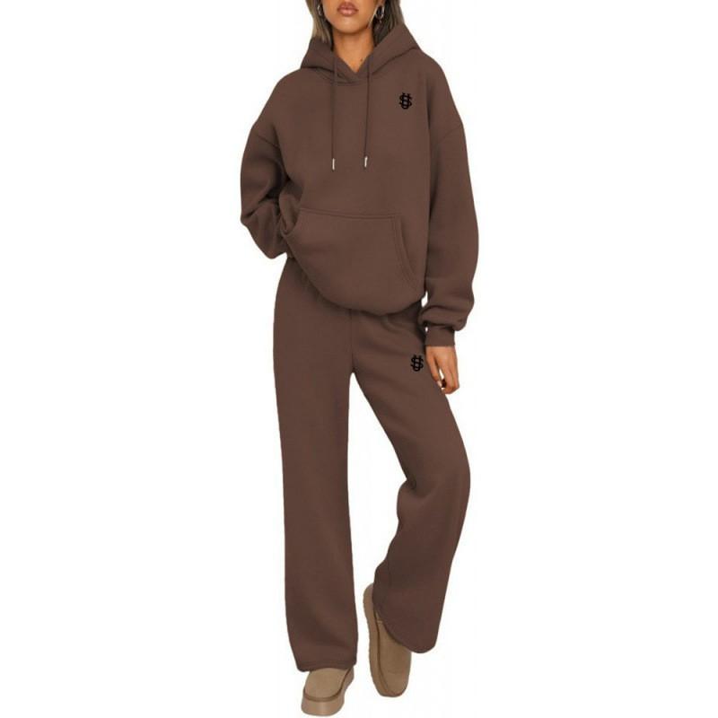2026 SU Embroidered Hoodie Sweatshirt Pants Set Casual Unisex Streetwear Teens Couples
