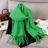 New Winter Scarf For Women Long Warm Cashmere Scarves Hijab Solid Lady Shawl Wrap Female Pashmina Bandana Head Scarfs