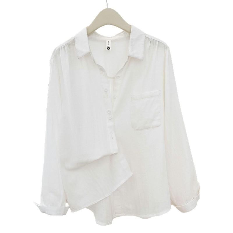 New spring and summer literary and artistic style double-layer cotton yarn cotton breathable shirt women's loose casual versatile long-sleeved shirt