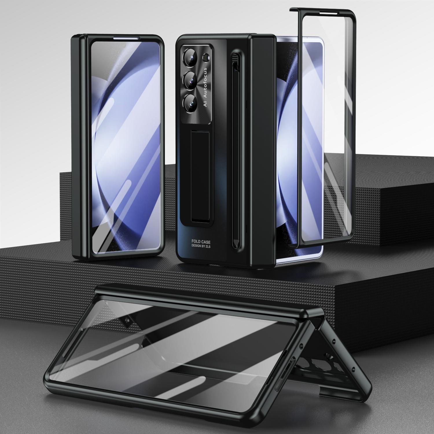 

RENGZ противоударный защитный чехол с шарниром для Samsung Galaxy Z Fold 6 5 4 с подставкой для пера Fold5 защитная пленка из закаленного стекла For Galaxy Z Fold 4