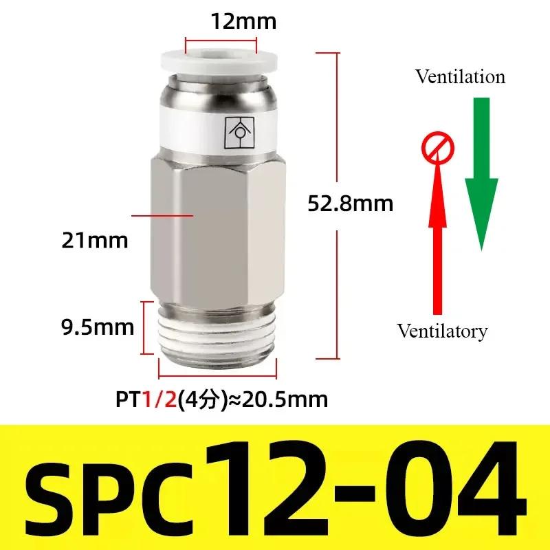 AKH Pneumatic Check Valve One-way Exhaust Valve Straight-through SPC8-02 VPC8-01 Prevents Air Backflow BSPT Thread 1/8 1/4 3/8