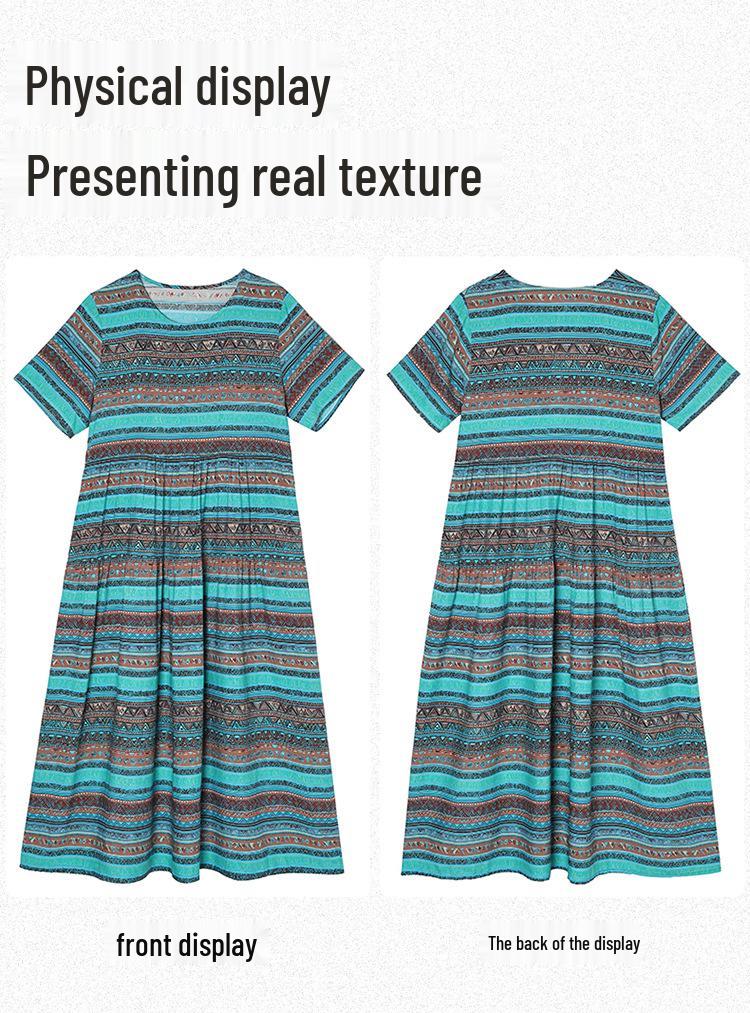 Bohemian Chiffon Midi Dress - Women's Plus Size, Slimming, Loose Fit, Summer Vacation Style (2026)