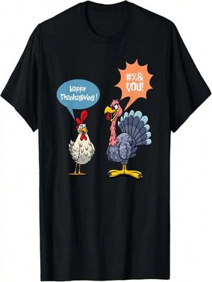 Thanksgiving Funny Turkey Vs Chicken Men Women Turkey Day T-Shirt