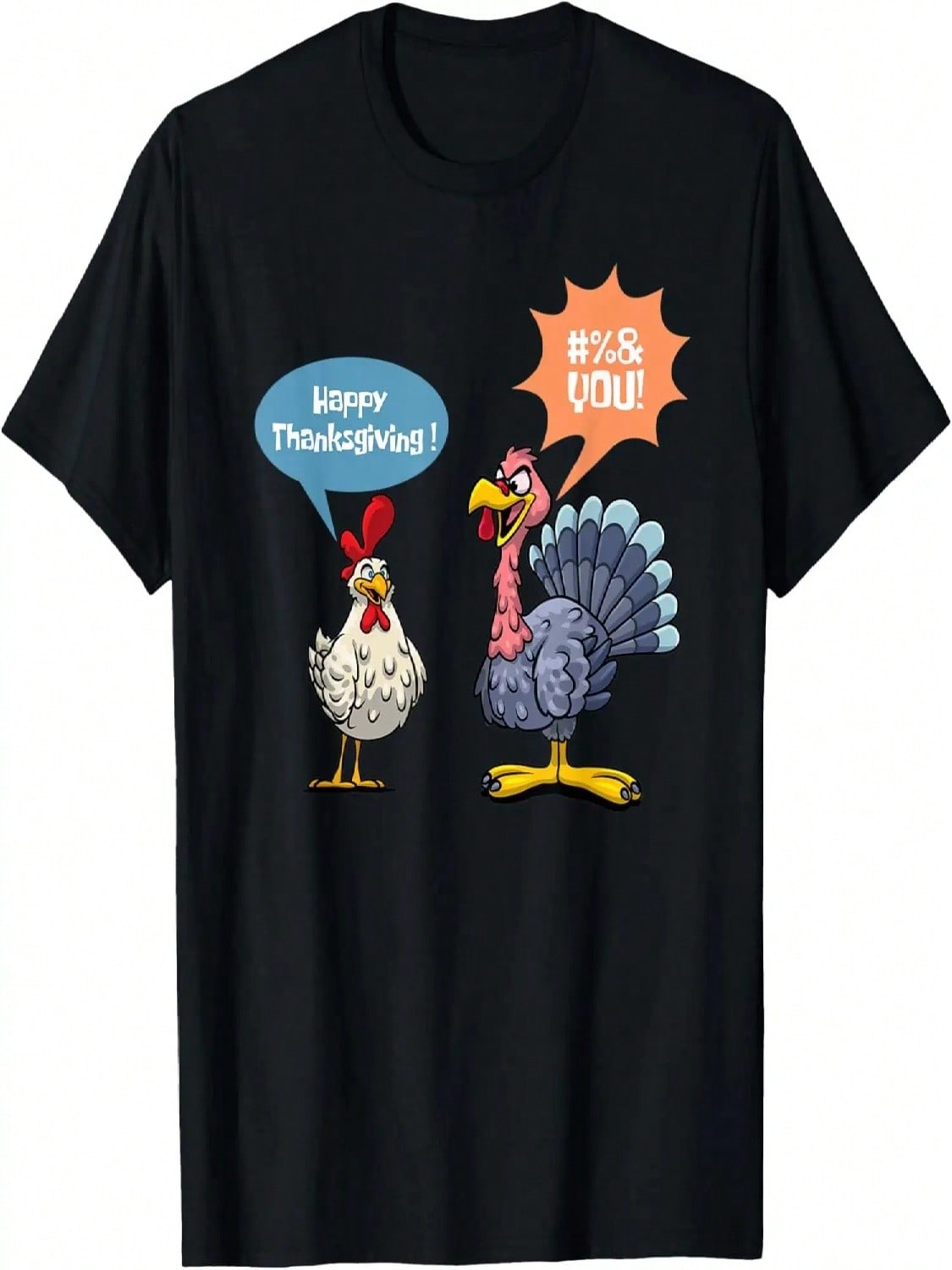 Thanksgiving Funny Turkey Vs Chicken Men Women Turkey Day T-Shirt S