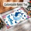 Adventure Travel Theme Crystal Velvet Rug Personalized Custom Name Text Soft Floor Mat Home Decor