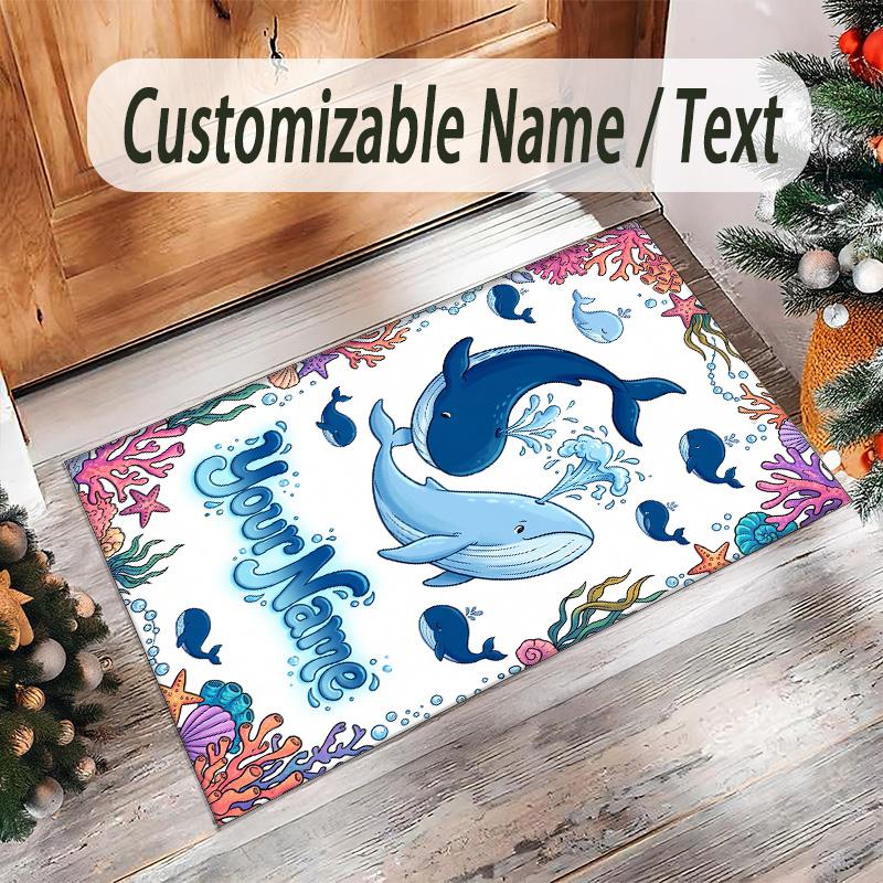 Adventure Travel Theme Crystal Velvet Rug Personalized Custom Name Text Soft Floor Mat Home Decor