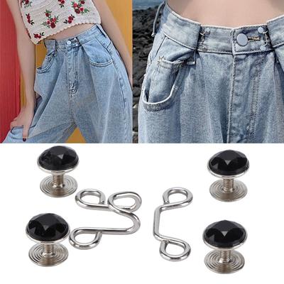 16pcs Adjustable Waist Tightener Reusable Pant Waist Button Durable Button Pins  For Jeans