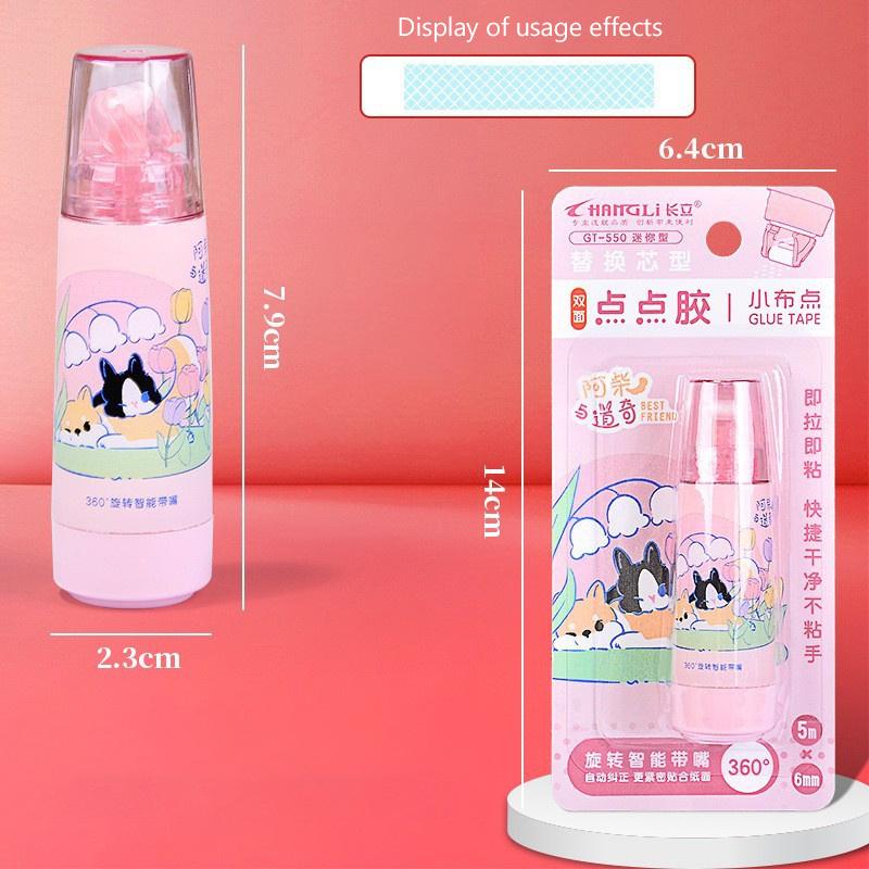 Cartoon Press-On Dot Glue Office Ledger Supplies Stationery Roller Glue Tape Student Study Exam Pen Style