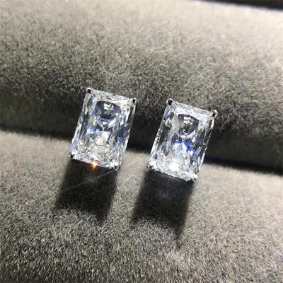 Choucong Brand New Sparkling Luxury Jewery Solitaire Argento sterling 925 Princess Cut Multi Color 5A Zircone Orecchino da donna