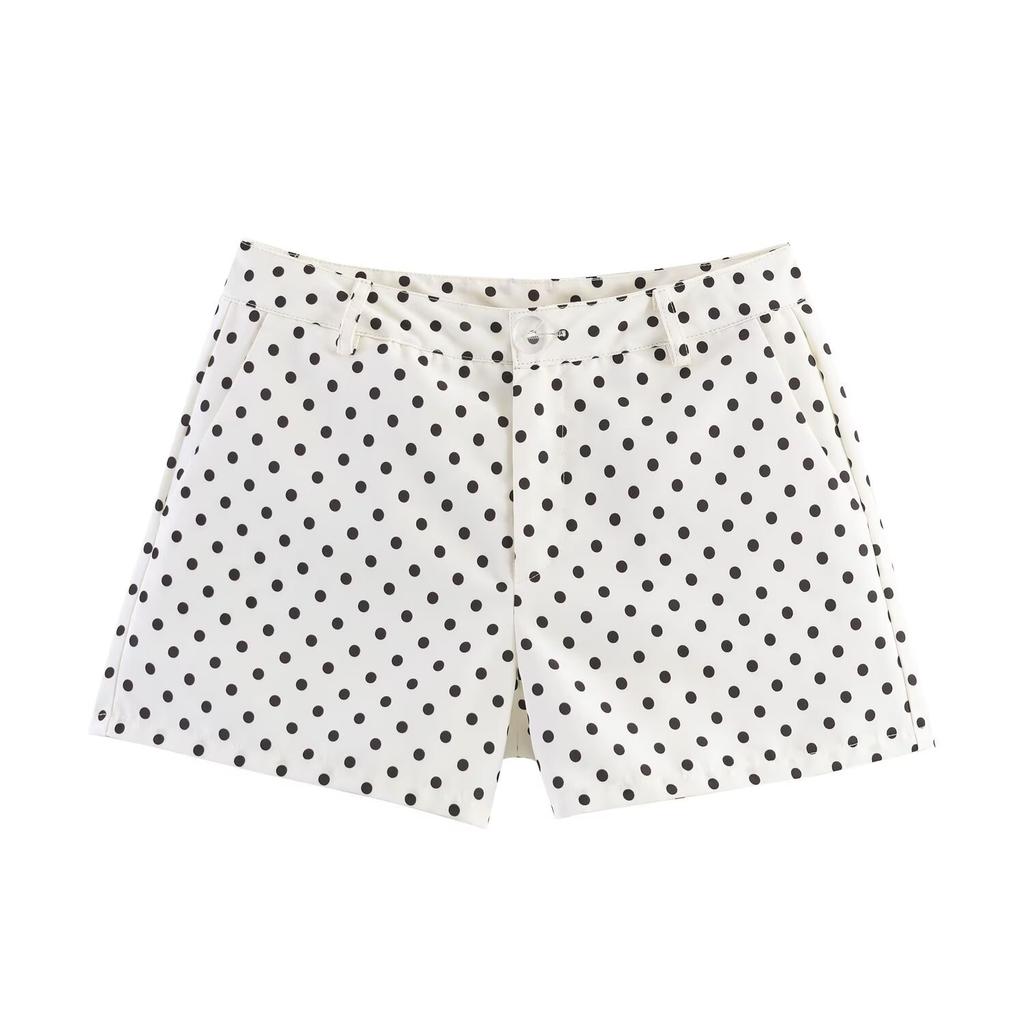 European and American style, wholesale women's clothing fashion versatile temperament casual design nine-color hair polka dot set