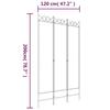 VidaXL Cloison de Séparation 3 Panneaux Séparateur de Pièce Pliable Diviseur Écran d'Intimité Paravent Décoration Salon 350146