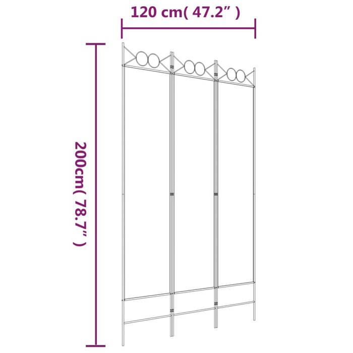 VidaXL Cloison de Séparation 3 Panneaux Séparateur de Pièce Pliable Diviseur Écran d'Intimité Paravent Décoration Salon 350146