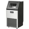 Commercial Ice Maker Machine, Freestanding Stainless Steel Ice Machine with Self-Cleaning, LCD Display, 45kg/24 Hours and 11kg Storage for Home