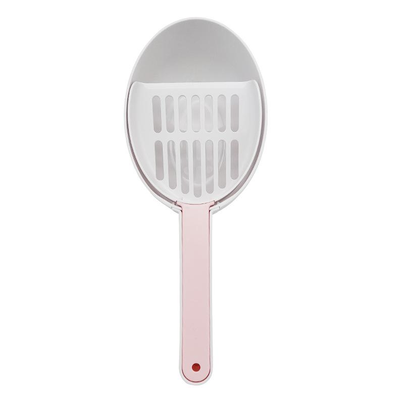 

Совок для кошачьего туалета, портативный совок для кошачьих какашек со съемной двойной лопатой для предотвращения утечек, для уборки домашних животных розовый