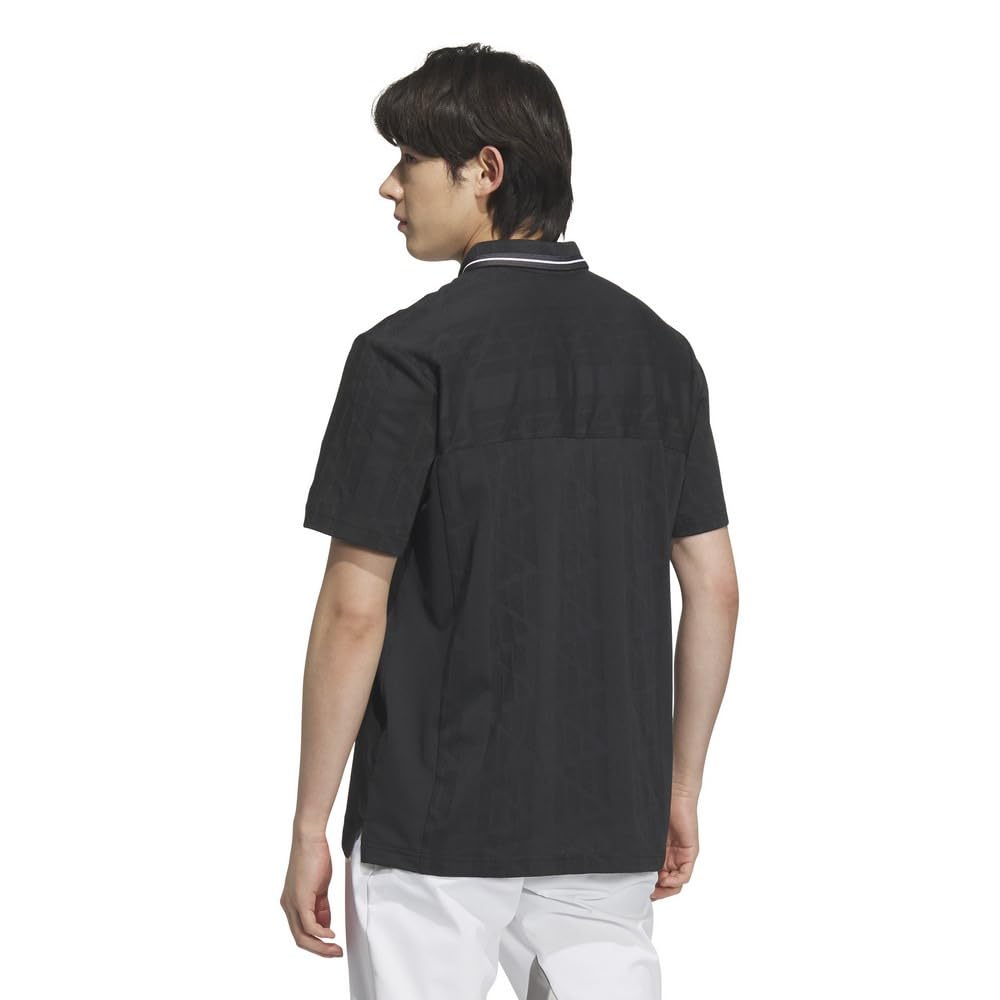 Adidas Golf Beyond the Course Jacquard BOS Logo Kurzarmhemd Schwarz, Herren,