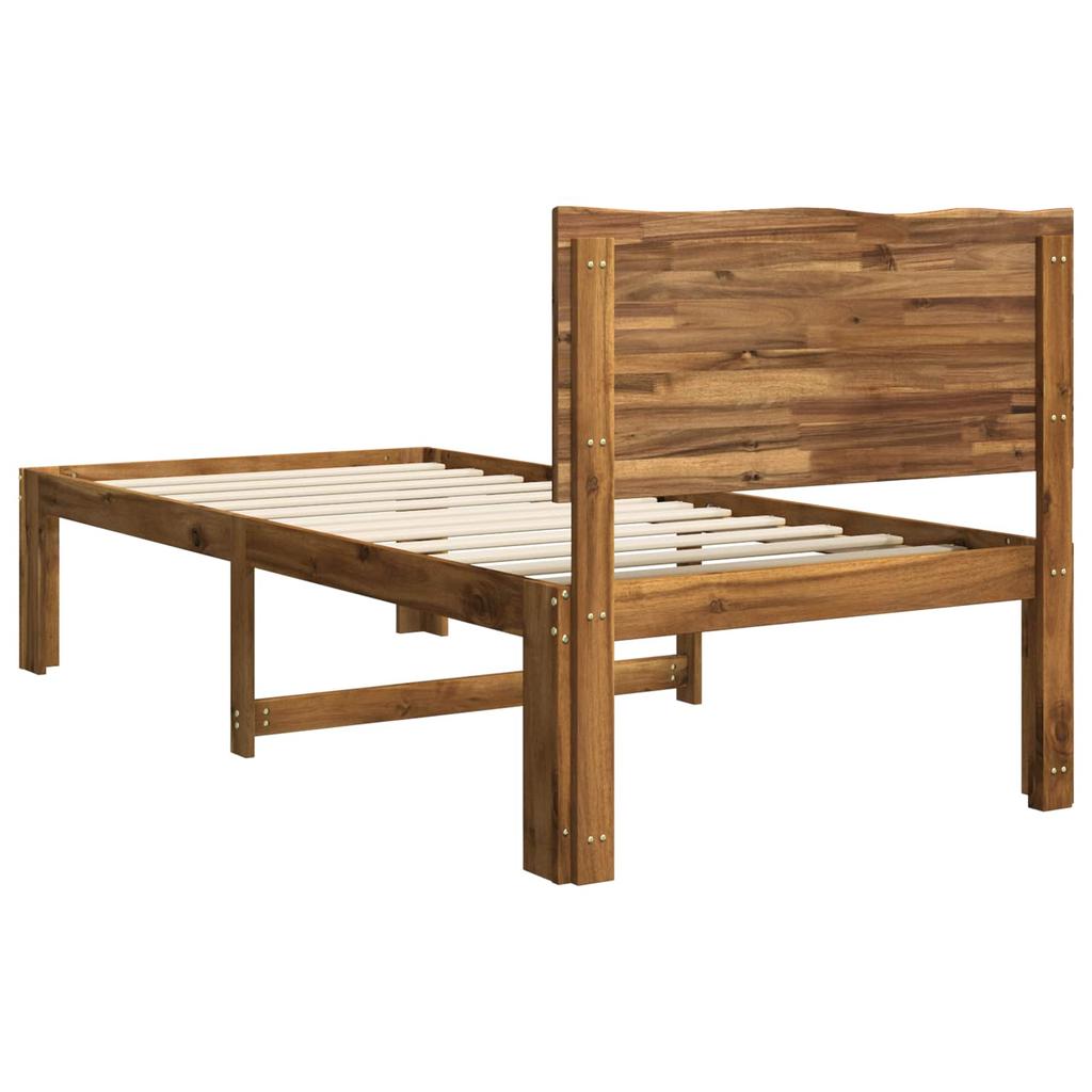 Single Bed Frame with Headboard ROSTOCK Natural 90 x 190 cm