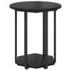 Side Table Set with Shelf 2 Pcs Black Oak Effect