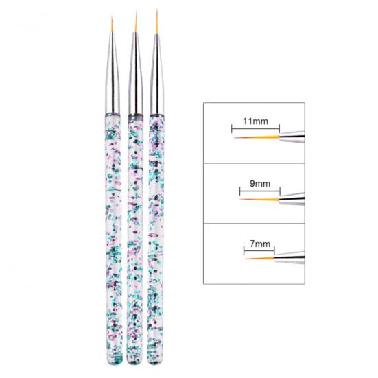 Yousheng 3Pcs Nail Drawing Pens Unique Pattern Ultra-thin Acrylic Nail Art Carving Pens DIY Manicure Gadget for Women