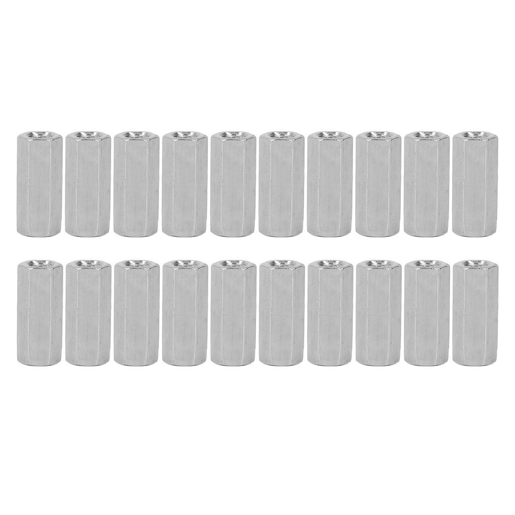20 Pcs Hex Coupling Nut M6x1 L25mm Stainless Steel Threaded Rod Connectors for Bolts Studs Mechanical Screws
