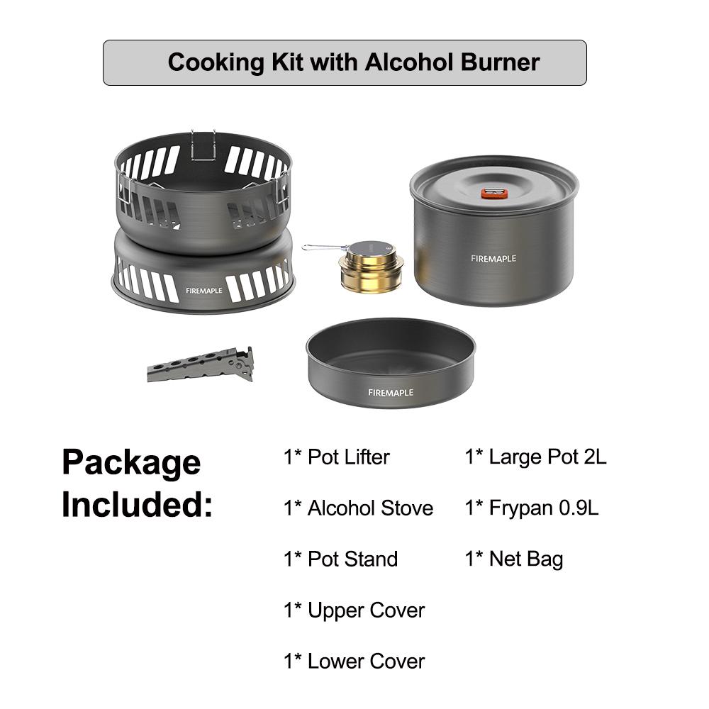 Fire-Maple Cooking Kit W/gas Burner Cookware Set Outdoor Stove Camping Pot Set Cooking System for Hiking, Camping and Picnic