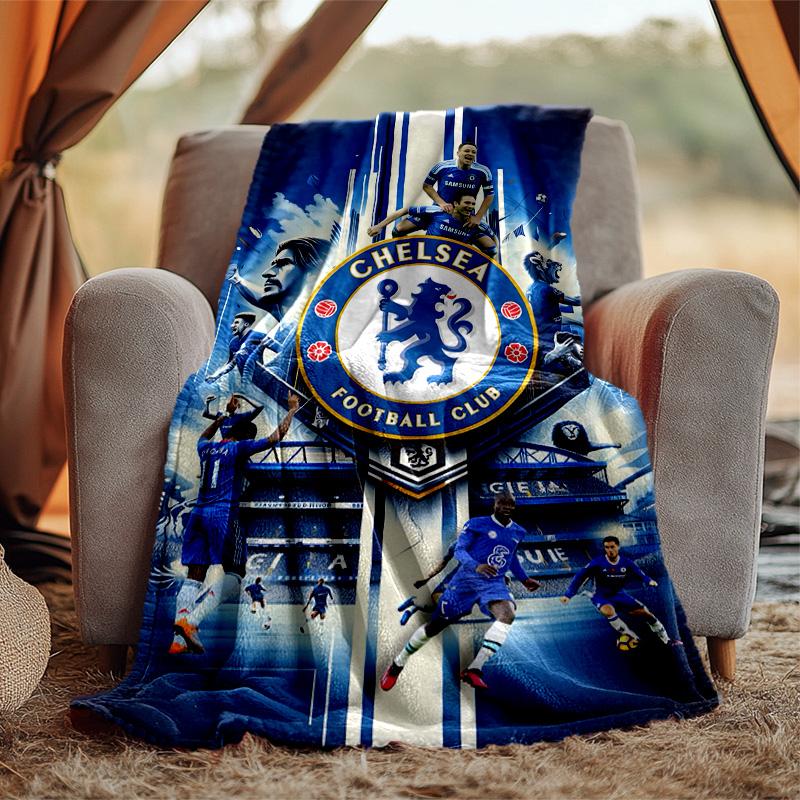 Chelsea Fc Flannel Blanket Soft Warm All-Season Throw, Design for Camping, Car Travel, Hiking Sofa, Bed, Office Perfect Gift for Parties