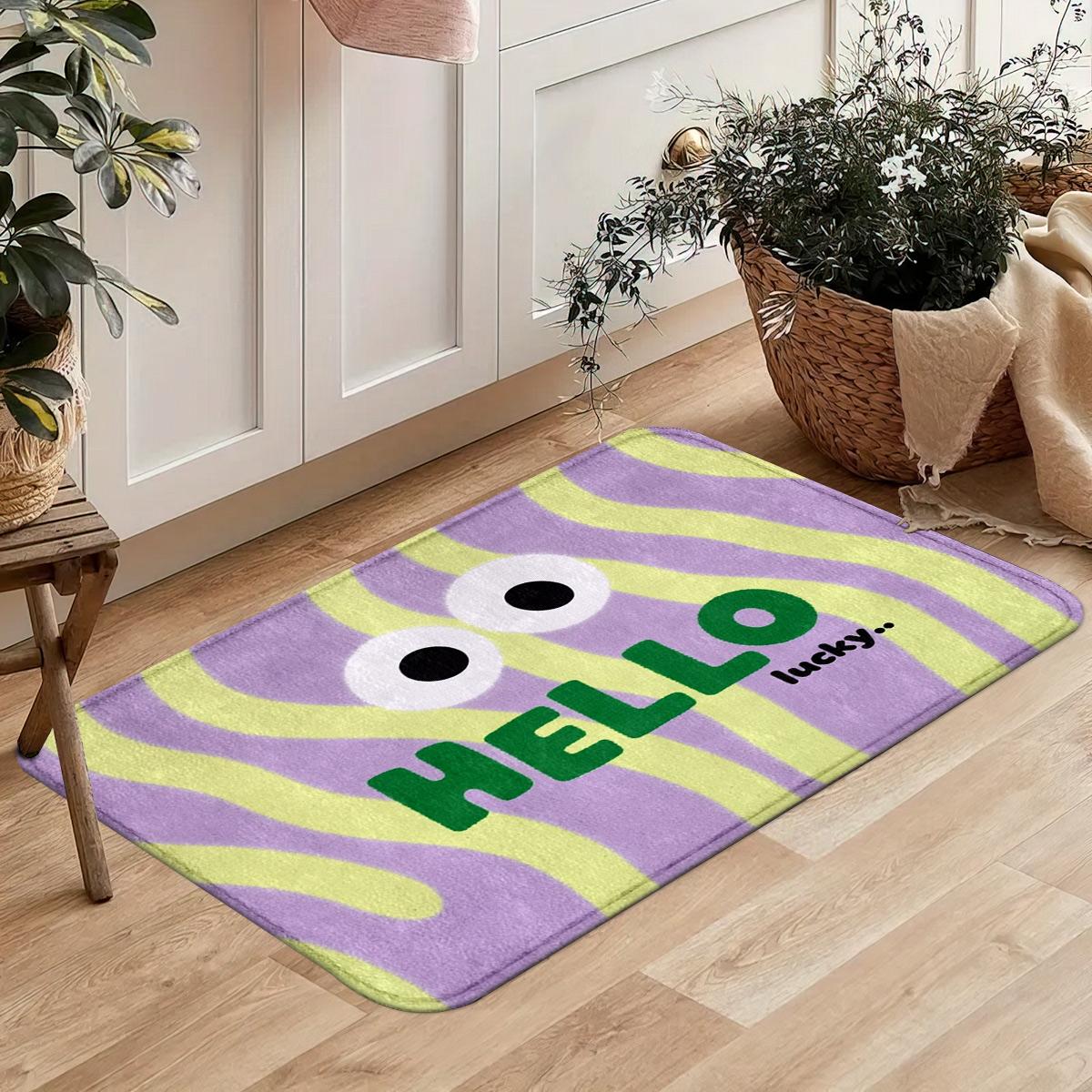 Retro Esdoornblad Welkom Vloermat, Flanellen Deurmat, Antislip en Vlekbestendig Tapijt Voor Slaapkamer Nachtkastje 40X120