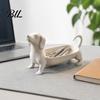 Desktop Storage Organizer Dachshund Jewelry Tray, Decorative for Rings Earrings And Keys, Office Desk Stationery Holder Cute Resin Animal Figurine