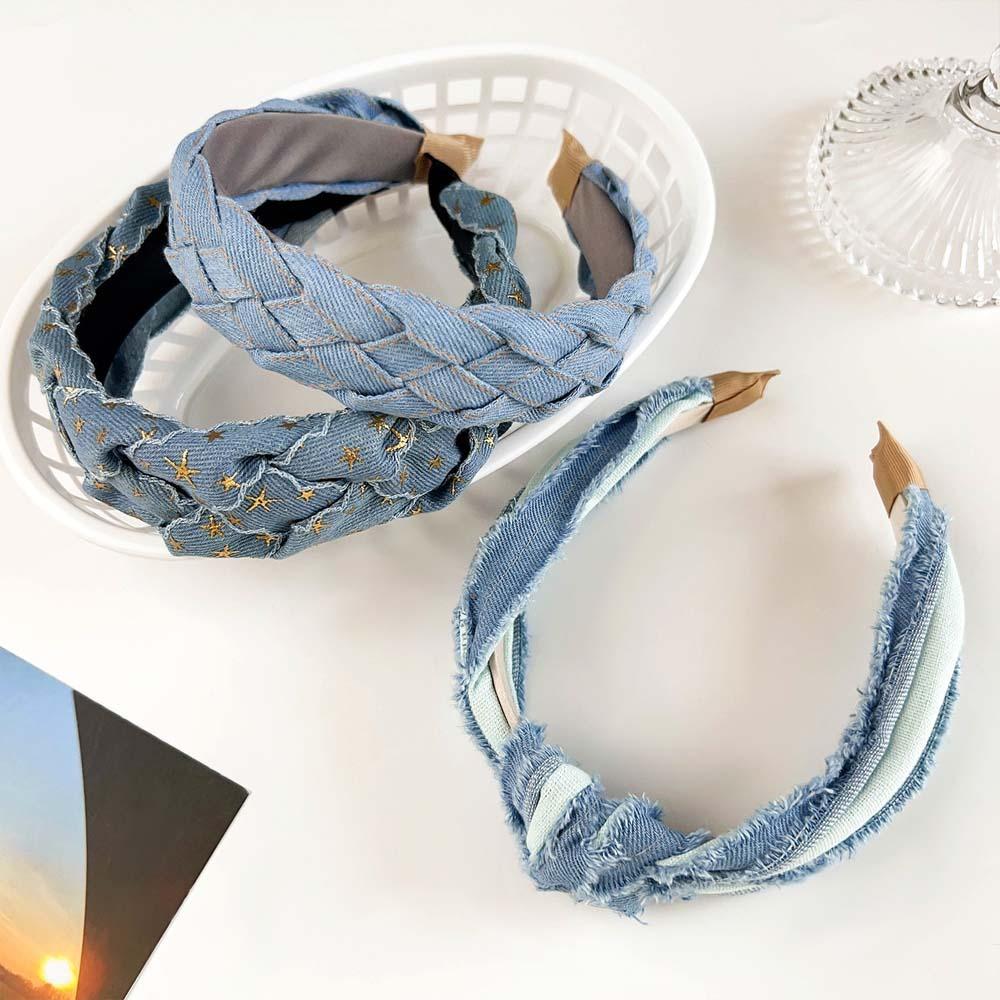 

Denim Cloth Cowboy Headband Korean Style Cowboy Hair Bands Denim Knotted Headband Party