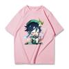 Genshin Impact Tshirt 100% Cotton T-shirt Kawaii Cartoon Clothes Women Fashion Tops Summer Short Sleeve Clothing Venti Print Tee