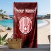 Telo Mare Personalizzato Stampato Nottingham Forest FC Logo Calcio Supporto Nome Personalizzato Testo Asciugamano Assorbente Per Sport Viaggio Regalo Speciale