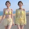 Diya Swimsuit Women's Split Four-piece Bikini Long-sleeved Small Fresh Floral Bath Hot Spring Pure Desire Sexy Vacation