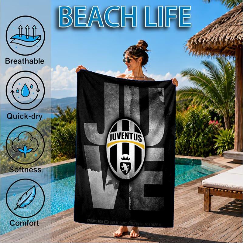 Football Football Crest Printed Microfiber Beach Towel, Soft And Absorbent, Quick-Dry, Ideal for Summer Travel, Beach Essential, Swimming Pool
