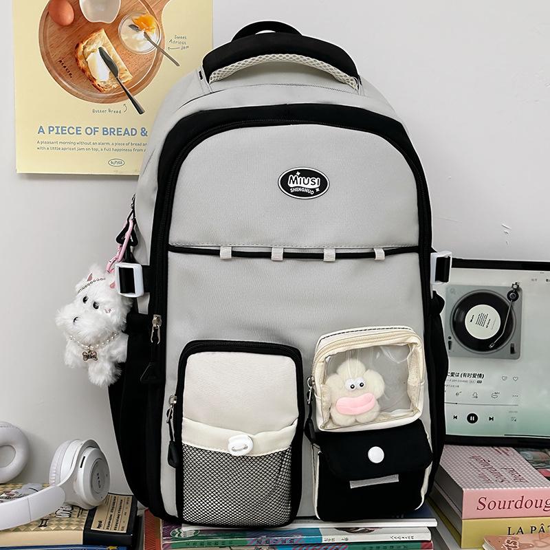 Children's Schoolbags Elementary School Students  Girls' Junior High School Students' Letters and High Looking Backpacks
