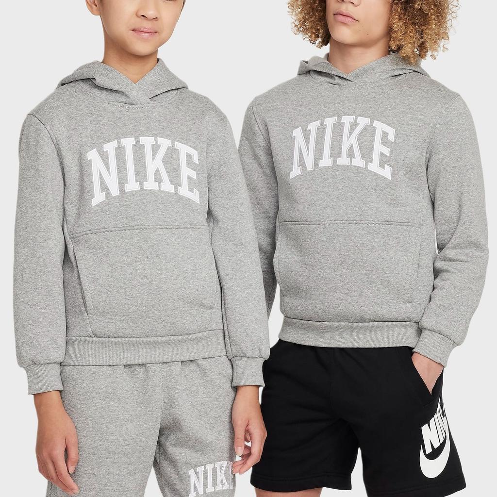 Nike Sweatshirt Dark Gray Heather/white Teenagers Kids' HJ3156-063