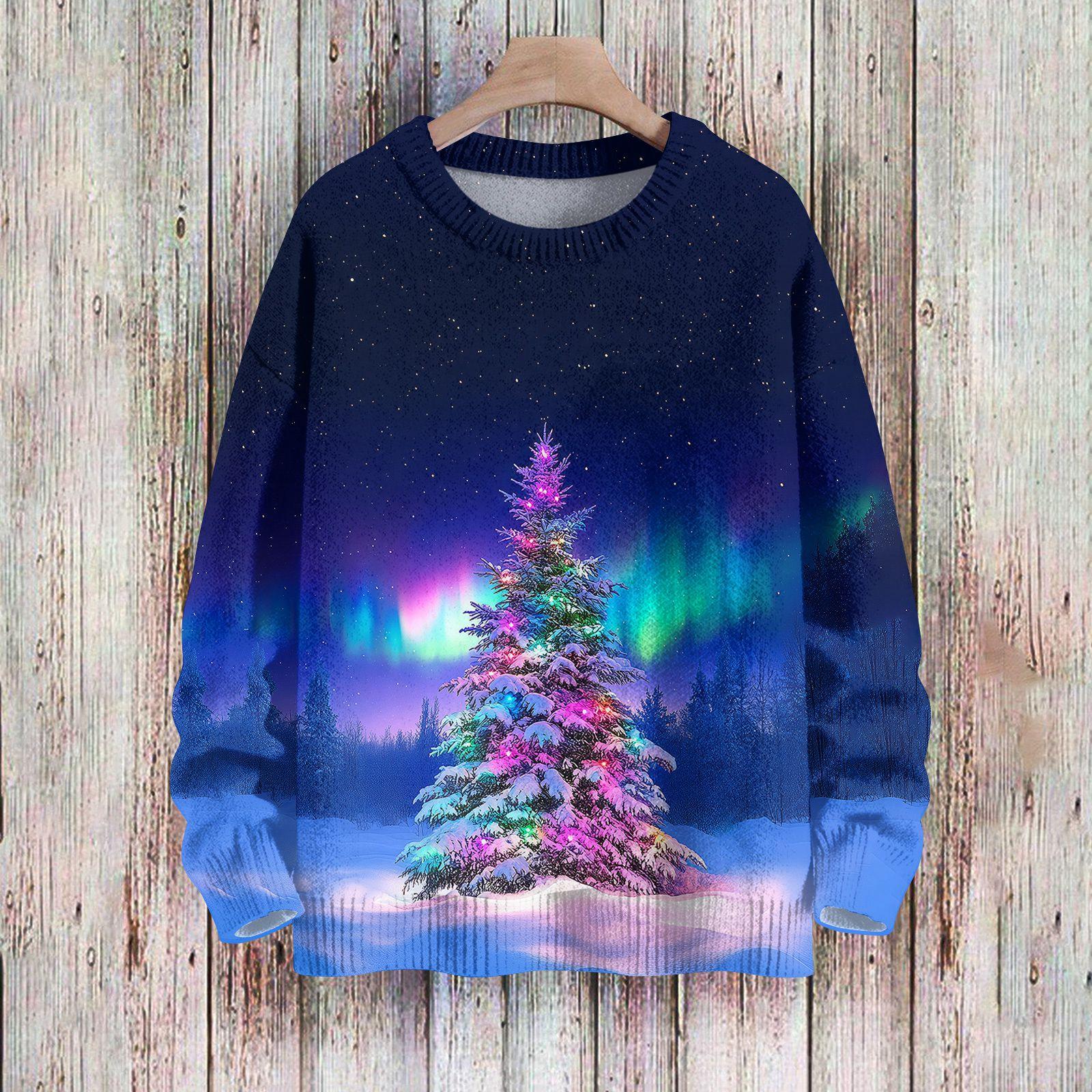 

Рождественские толстовки для женщин Вязаный свитер Милая рубашка Осенний свитер с круглым вырезом Топы L