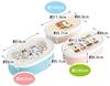 Skater Mofu Sandwich Lunch Set of Sealable Storage Made In Box, 860ml, 3, Containers, Japan, SRS3SAG-A