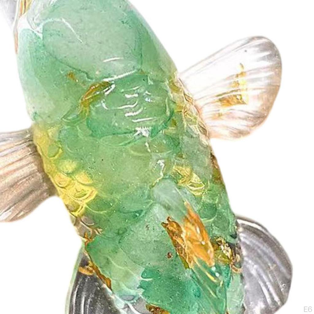 Fish Figurine Miniature Statue Lucky Ornament Sculpture for Office