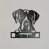 Unique Tailorable Art Deco Iron Metal Plaque Great Dane Design Wall Mounted Animal Themed Decor for Home Office Easy To Hang
